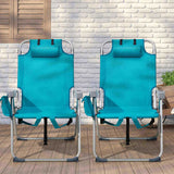 63*70*99cm Heightened Oxford Cloth Silver White Aluminum Tube Bearing 100kg Beach Chair Mint Green 34215828