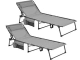Outdoor Folding Tanning Chair with 5 Back Position, Gray 00506277