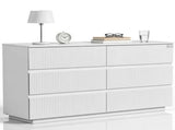Handleless 6-Drawer Cabinet with Grille Finish P2 Particleboard MDF & Melamine Veneer 61471650