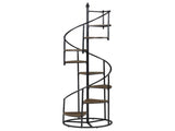 Rustic Brown and Black 8-Shelf Staircase Bookcase B062P153770