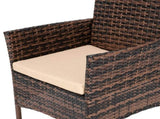 2pcs Arm Chairs 1pc Love Seat & Tempered Glass Coffee Table Rattan Sofa Set Brown GradientSAME AS 74145921