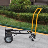 Hand Truck Dual Purpose 2 Wheel Dolly Cart and 4 Wheel Push Cart with Swivel Wheels 330 Lbs Capacity W22758805