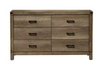 ZUN 1pc Contemporary Six Drawer Dresser Bedroom Solid Wood Wooden Brown Melamine Finish Rustic B011P228966