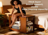 Bamboo folding edge table with movable storage, foldable tabletop suitable for beds and sofas, W2641P454908