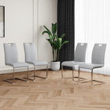 Modern Dining Chairs with Faux Leather Padded Seat Dining Living Room Chairs Upholstered Chair with W210127288