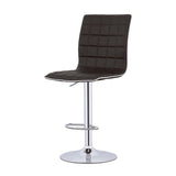 ZUN Waffle Black and Chrome Adjustable Bar Stool B062P153491