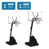 Portable & Adjustable Basketball Hoop 6ft-10ft Height Range, 43" Shatterproof Backboard - Perfect T3772P351793