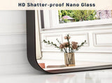 21"x64" Arched Floor Mirror Rounded Corner Full Length Mirror with Deep Frame, Black 14553805