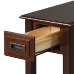 ZUN Dark Cherry 1-Drawer Accent Table with Shelf B062P209077