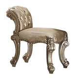 Gold Patina and Bone Vanity Stool with Nailhead Trim B062P208997