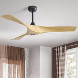 52 Inch Modern Ceiling Fan With 3 ABS Blades Remote Control Reversible DC Motor Without Light For W934P264508