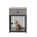 ZUN Dog Crate Furniture, Dog House, Decorative Dog Kennel with Drawer, Indoor Pet Crate End Table for W57868893