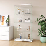 ZUN Two-door Glass Display Cabinet 4 Shelves with Door, Floor Standing Curio Bookshelf for Living Room 95962765