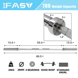 Barbell Bar Plates 7.2Ft Solid Iron Fitness Weightlifting 78948074
