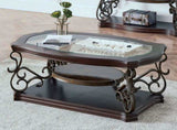 Cocktail Table, Glass table top, MDF W/marble paper middle shelf, powder coat finish metal legs. W48720760