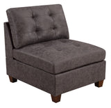 Living Room Furniture Tufted Armless Dark Brown Breathable Leatherette 1pc Cushion Armless B011127815