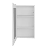 ZUN Medicine Cabinet 25.7" H, 1 Door, 3 Shelves, 1 Mirror, White B097P250882