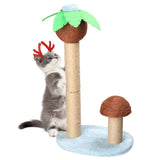 ZUN 27.5in Coconut Palm Tree Cat Scratching Post, Cute Cat Scratcher with Natural Sisal Posts & Dangling 19365590