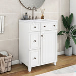 ZUN 24-Inch Bathroom Vanity Cabinet with Ceramic Sink, 2 Drawers, 1 Door WF532034AAK