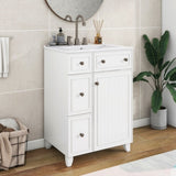 ZUN 24-Inch Bathroom Vanity Cabinet with Ceramic Sink, 2 Drawers, 1 Door WF532034AAK