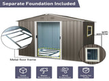 8ft x 6ft Outdoor Metal Storage Shed with Window Grey 02935286