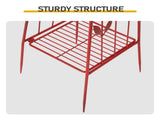 6.2ft Red 4-Blade Iron Windmill with 4-Leg Stand and Storage Shelf 54238030