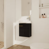 Soft Close Doors Bathroom Vanity With Sink,16 Inch For Small Bathroom W999140772