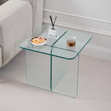 Tempered Clear Glass SideTable, Small Tea Table, Night Stand Tempered Glass W1718P255019