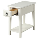 White 1-Drawer Accent Table with Shelf B062P209089