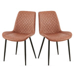 ZUN Brown Leathaire Dining Chairs Set of 2,Mid-Century Modern Leathaire Chairs Kitchen Living Room W1164P225828