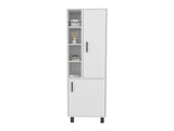 Storage Cabinet, 2 Doors, 9 Shelves, 4 Legs, White B097P350297