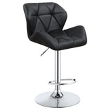 ZUN Chrome and Black Adjustable Bar Stool B062P153527