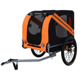 Large Folding Bike Trailer Dogs 120LB Capacity All-Terrain Pet Carrier, Durable Steel Frame W1364P268355