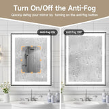 28x36" Black Tempered MirrorDual LED Light StripsFront and Back Lighting T3177P320575