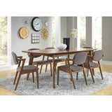 Dark Walnut and Grey Dining Chair B062P153712