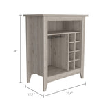Essential Bar Cabinet, One Open Shelf, Six Built-in Wine Rack, One Drawer -Light Gray B07091858