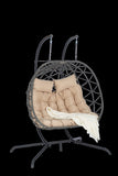 ZUN 2 Person Outdoor Rattan Hanging Chair Patio Wicker Egg Chair W874P146257