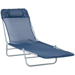 ZUN Folding Chaise Lounge Pool Chair, Patio Sun Tanning Chair, Outdoor Lounge Chair with 6-Position W2225141506