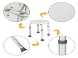 Medical Bathroom Safety Shower Tub Aluminium Alloy Bath Chair Bench with Adjustable Height White 86882990