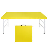 ZUN 4ft Yellow Portable Folding Table Indoor&Outdoor Maximum Weight 135KG Foldable Table for Camping 64401046