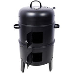 ZUN Charcoal Smoker Grill Wood Smoker Grills Outdoor Cooking 16 Inch Vertical Smoker Portable BBQ Grill W465P216802