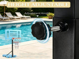 Adjustable Height Portable Basketball Hoop Stand 36.5-48.5 Inch Poolside System with Clear Backboard 41520322