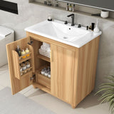 ZUN 30" Bathroom Vanity with Sink Combo, Multi-functional Bathroom Cabinet with Doors and Drawer, MDF WF319484AAG