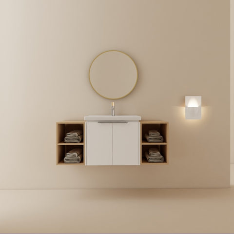 ZUN 48 Inch Soft Close Doors Bathroom Vanity With Sink, and Two Small Storage Shelves,BVC07448WHLTK 37398855