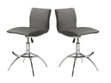 Modern Barstool Texture Leatherette/Chrome Adjustable Height In Gray Color B091119812