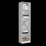 Home Xs Bookcase with 5-Tier Shelves and Slim Design -White -Office B070137829