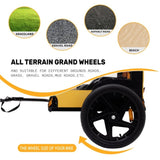 Yellow Outdoor Heavy Duty Foldable Utility Pet Stroller Dog Carriers Bicycle Trailer W136458017