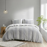 King/Cal King 3 Piece Cotton Jacquard Duvet Cover Set B03596508