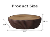 Coffee Color Sintered stone Top goose eggs Shape Leather Coffee modern Sofa Table for Living Room W3081P315306
