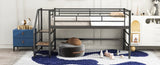 Mid Loft Bed with Storage stairs, Twin, Black MF323325AAB